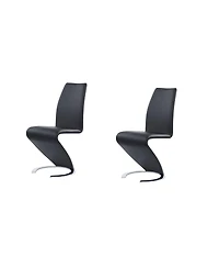 Faux Leather Dining Chairs Set of 2 Upholstered Parsons Style for Home or Office