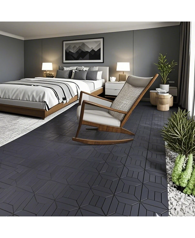 Streamdale 12" Patio Deck Tiles, Diy Interlocking, Indoor/Outdoor, Easy Install, 44pcs, Dark Gray