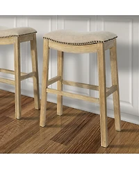 Solid Wood Bar Stool Backless Design for Counter or Bistro Seating