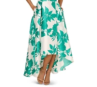 Adrianna Papell Women's High-Low Floral-Print Gown