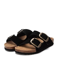Women's Suede Double Strap Buckle Sandals By Xti