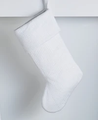 Holiday Lane Whimsy White Stocking With Pom Poms, Macy's Exclusive