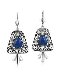 Sterling Silver Sodalite Trapezoid Earrings
