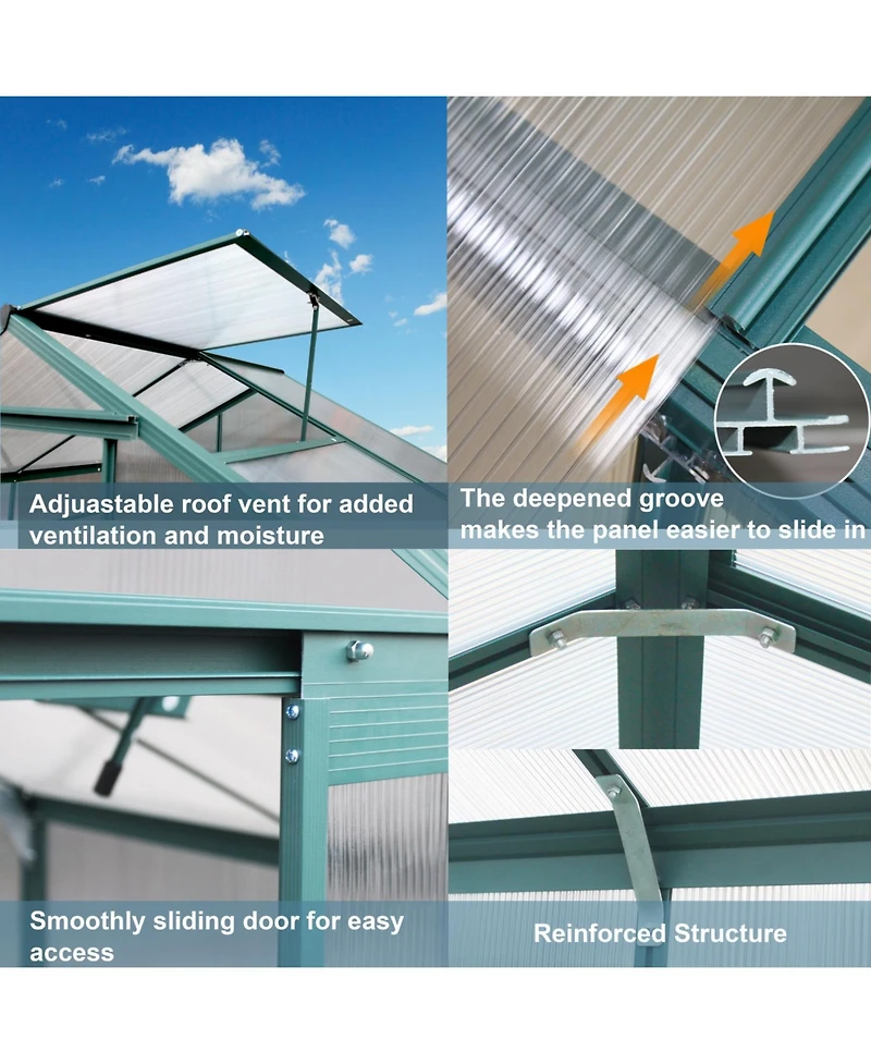 Streamdale 6'x8' Polycarbonate Greenhouse - Walk-in