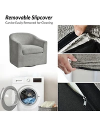 Azahara Modern Slipcovered Swivel Armchair