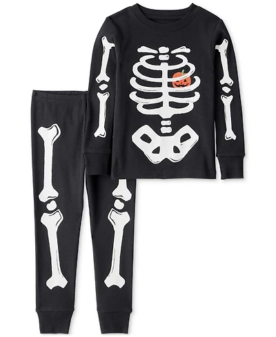 Carter's Toddler Glow Halloween Skeleton 100% Snug-Fit Cotton Pajamas, 2 Piece Set