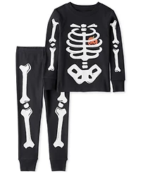 Carter's Toddler Glow Halloween Skeleton 100% Snug-Fit Cotton Pajamas, 2 Piece Set