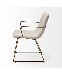 Soft Upholstered Fabric Dining Arm Chair for Comfort and Style