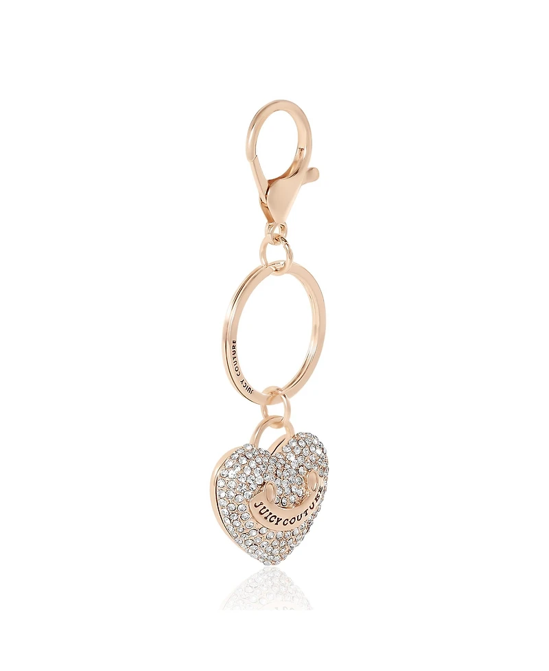 Juicy Couture Pave Heart Keychain – Sparkling Gold-Tone Charm