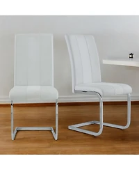 Upholstered Faux Leather Side Dining Chairs Set of 4 for Everyday Dining Comfort