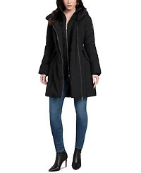 Guess Women's Asymmetric Zip-Front Hooded Puffer Coat