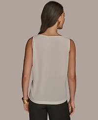 Donna Karan New York Women's Satin Scoop-Neck Tank Top