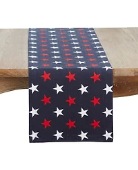 Saro Lifestyle Patriotic Americana Stars Table Runner, 14" x 72"