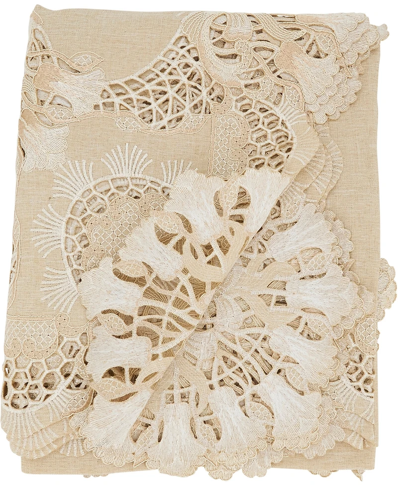 Saro Lifestyle Delicate Embroidery Tablecloth