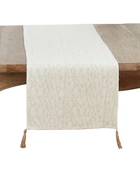 Saro Lifestyle Mixed Linen Jacquard Table Runner