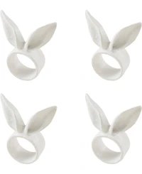 Saro Lifestyle Playful Bunny Ears Napkin Rings, Set of 4