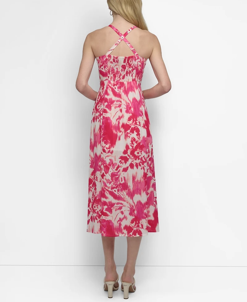 Dkny Women's Bow-front Buckled-strap Midi Dress
