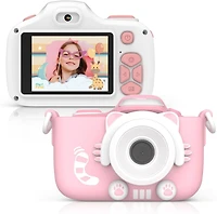 myFirst Camera 3 (Pink) Kids Digital Camera, Video Camera for Toddlers, 16MP 1080HD Video, MicroSD Card, Selfie & Macro Lens, Safety Neck Lanyard Gift