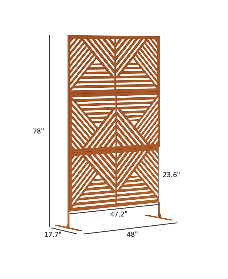 Outsunny Metal Outdoor Privacy Screen Outdoor Divider Trellis Rhombus