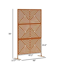 Outsunny Metal Outdoor Privacy Screen Outdoor Divider Trellis Rhombus