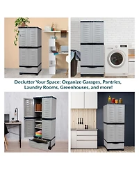 Versatile Storage Cabinet with 3 Adjustable Shelves and Lockable Doors - 57.5"