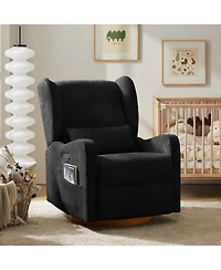 Rosalina Modern Recliner with Built-In Nightlight and Wooden Base