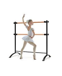 Portable Freestanding Double Ballet Barre for Home Dance and Stretching