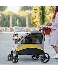 Bingopaw 4 Wheel Foldable Large Capacity Pet Travel Stroller