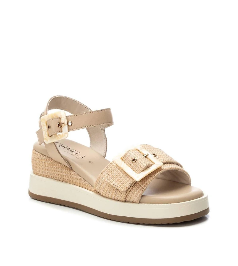 Carmela Leather Women's Wedge Sandals By Xti