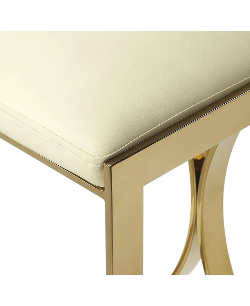Faux Leather and Iron Backless Counter Height Bar Chair for Kitchen or Bar