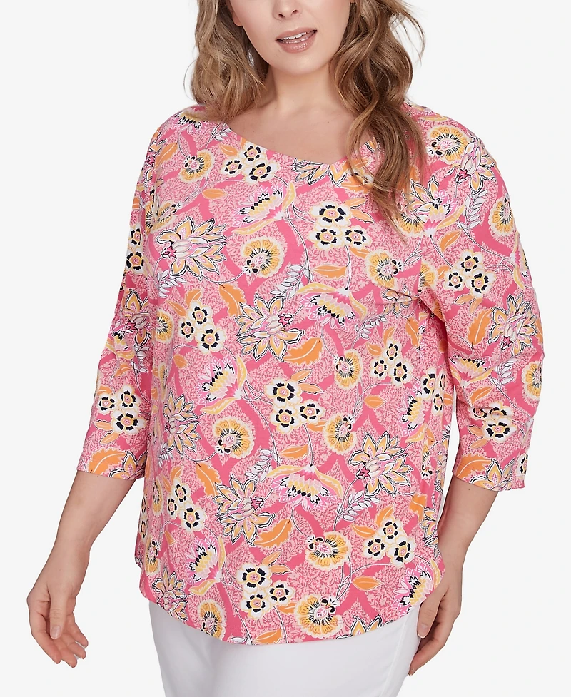 Ruby Rd. Plus Floral Knit Top