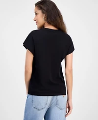 Guess Women's Cotton 4G Hotfix Short-Sleeve Crewneck Tee