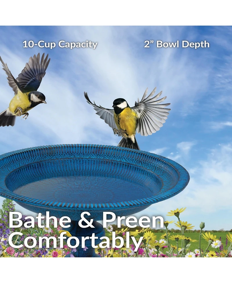 Backyard Beauty Cast Aluminum Metal Bird Bath