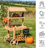 Country Market Flower Cart Display Stand - 49.25” H