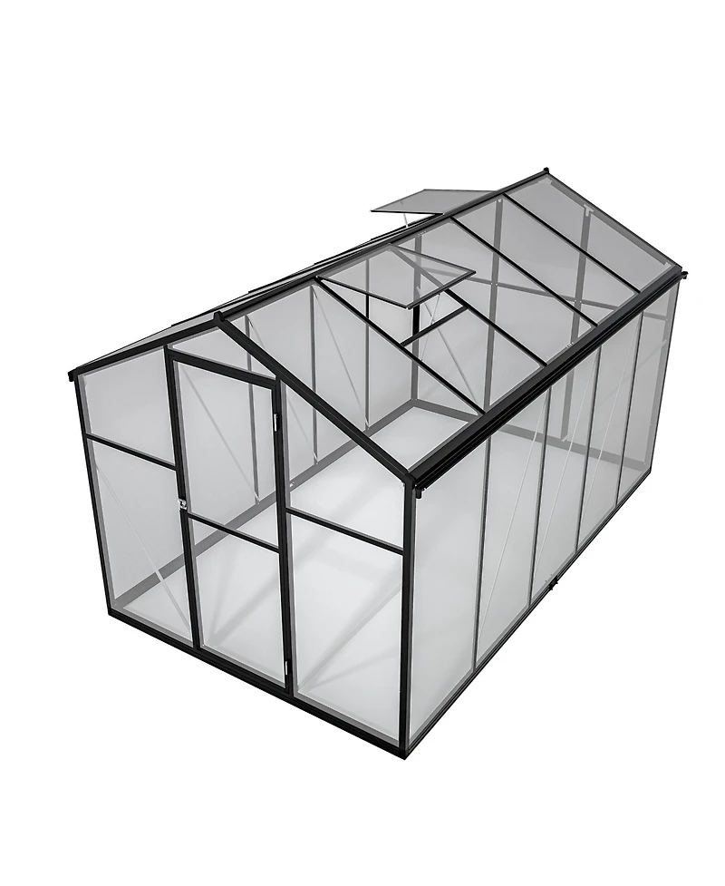 Streamdale 6x10 Polycarbonate Greenhouse Kit with Aluminum Frame and Adjustable Roof Vent