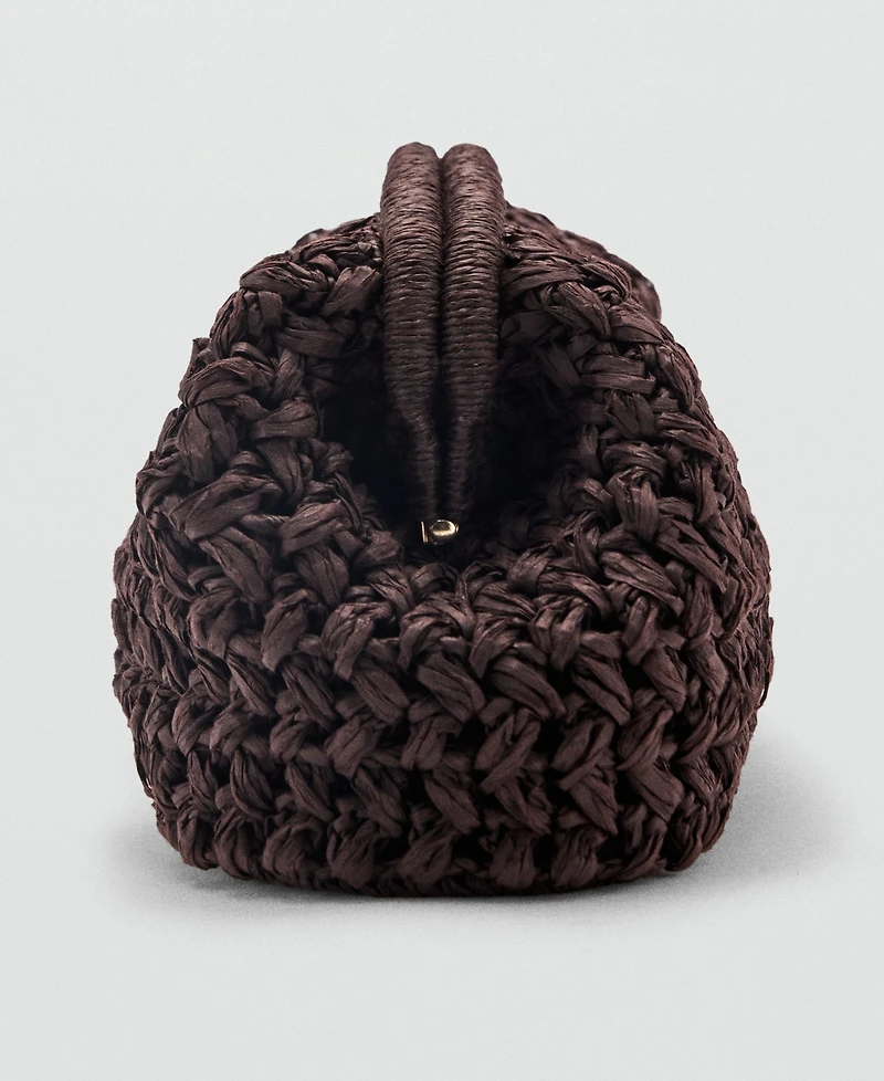 Mango Women's Natural Fiber Clutch Bag