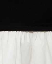 Mango Women's Short Combined Fabric Draped Dress