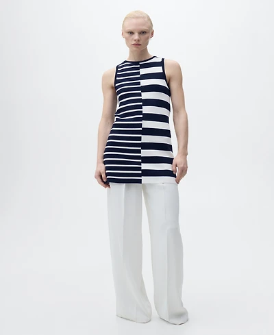 Mango Women's Combined Stripes Knitted Dress