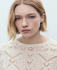 Mango Women's Oversized Openwork Knitted Sweater