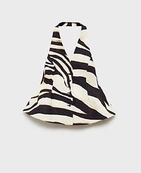 Mango Women's Zebra-Print Linen-Blend Vest