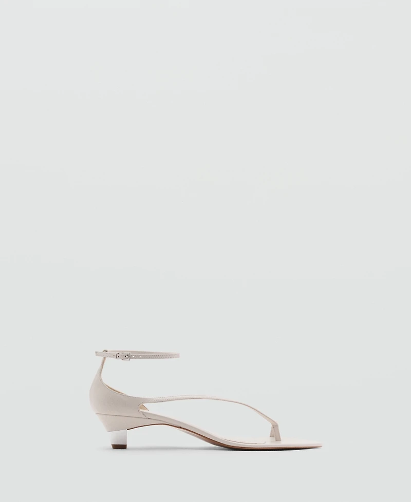 Mango Women's Wide Strap Leather Sandals