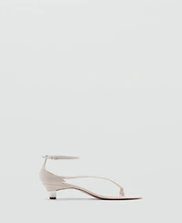 Mango Women's Wide Strap Leather Sandals