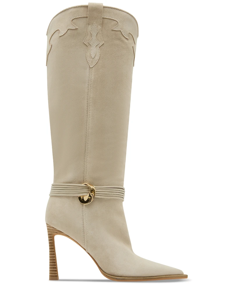 Steve Madden Women's Kyndall Knee-High Embellished Stiletto Western Boots