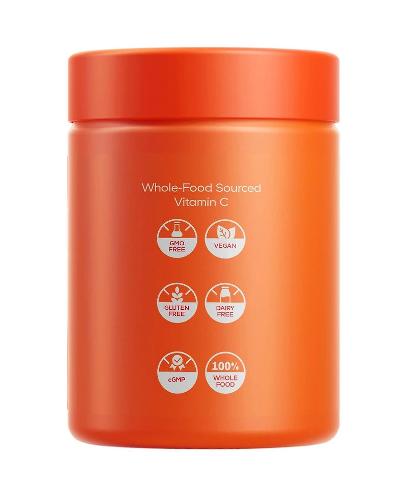 Codeage Whole Food Vitamin C Supplement - Acerola Cherry, Camu Camu, Amla Berry & Rose Hips Blend - Citrus Bioflavonoids