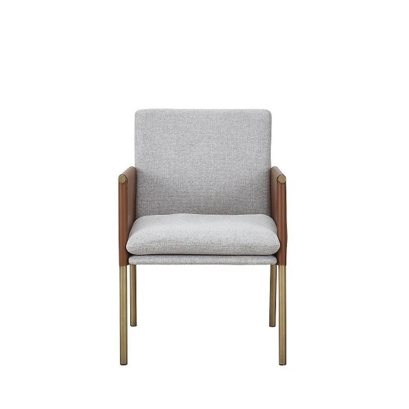 Upholstered Fabric Dining Arm Chair with Cushioned Seat and Backrest