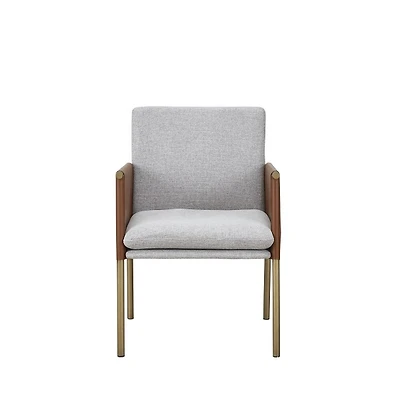 Upholstered Fabric Dining Arm Chair with Cushioned Seat and Backrest