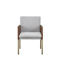 Upholstered Fabric Dining Arm Chair with Cushioned Seat and Backrest