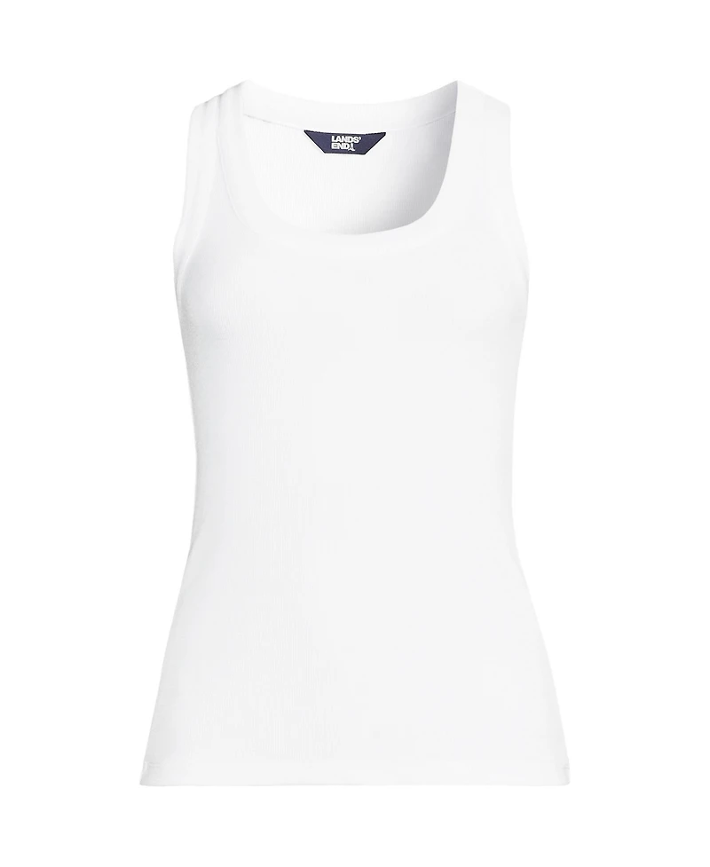 Lands' End Plus Drapey Rib Fitted Tank Top