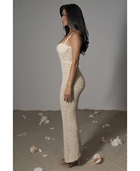 Jluxlabel Women's Deep Sea Crochet Maxi Dress