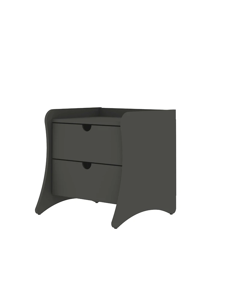 Manhattan Comfort Coney 19.68" Mid-Century Modern 2-Drawer Nightstand